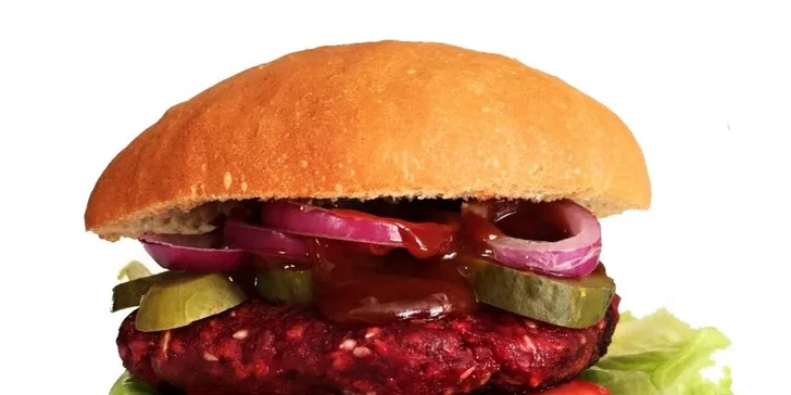 Bašta nejen pro vegany: vege burger dle vašeho výběru + salát i s rozvozem