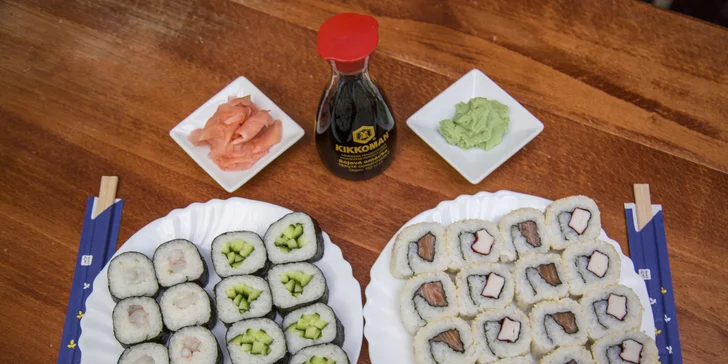 Čerstvé a zdravé sushi s sebou: losos, kreveta a další lahůdky ve 32 kouscích