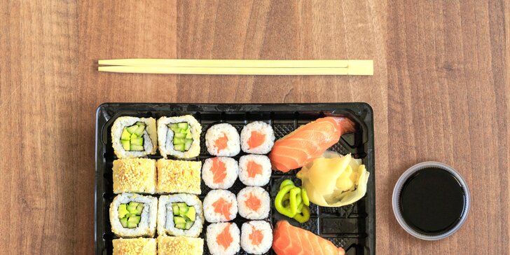 Asie do vašeho obýváku nebo kanceláře: rozvoz sushi setů s 18 nebo 40 kusy