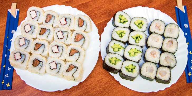 Čerstvé a zdravé sushi s sebou: losos, kreveta a další lahůdky ve 32 kouscích