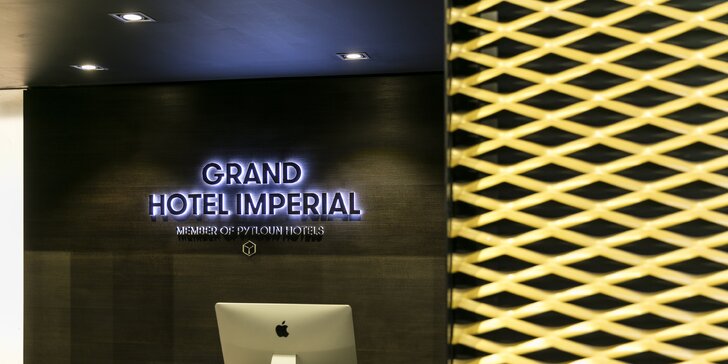 Noc v designovém pokoji 4* Grand Hotelu Imperial a večeře s degustací vín