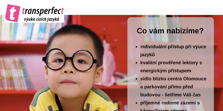 Kurzy angličtiny Transperfect: 17× 90 minut, lekce v malých skupinách