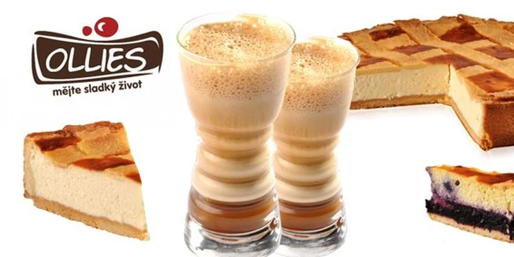 86 Kč za poctivé dortíky Ricotta a frappé pro DVA ve vyhlášené cukrárně Ollies v Ostravě. Hříšně dokonalá delikatesa se slevou 50 %.