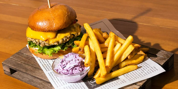 1 nebo 2 burgery od jihoafrického kuchaře – s masem i ve vegetariánské úpravě