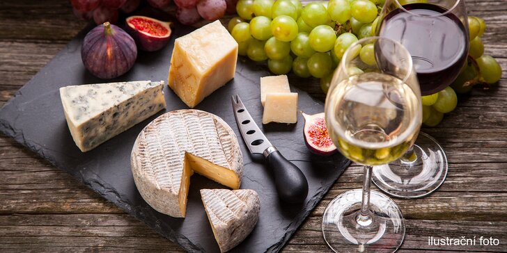 Gurmánské rendez-vous v pasáži Lucerna: 300 gramů sýrů a 2 sklenky vína