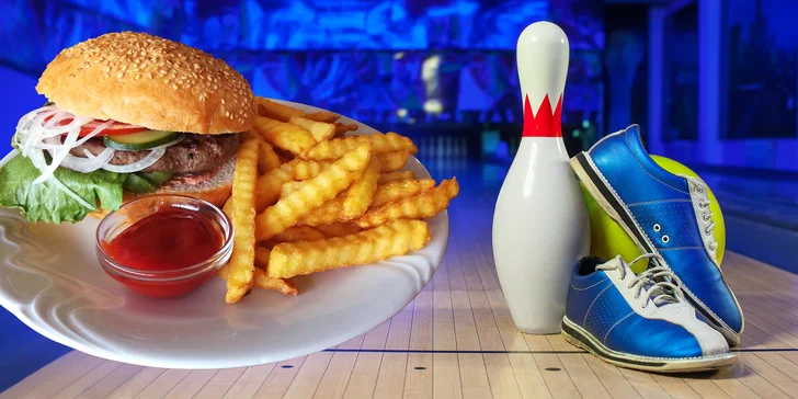 Vykutálená zábava pro celou partu: 110 minut bowlingu a 6 hovězích burgerů