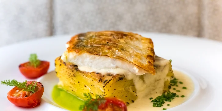 4chodové menu s candátem nebo vepřovou panenkou v restauraci Amaryla