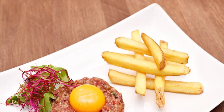 4chodové degustační menu pro 1 či 2 osoby, každý chod výběrem ze 2 variant