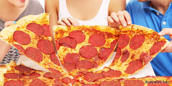 Obří pizza plná vašich oblíbených ingrediencí: průměr 60 cm, odnos s sebou