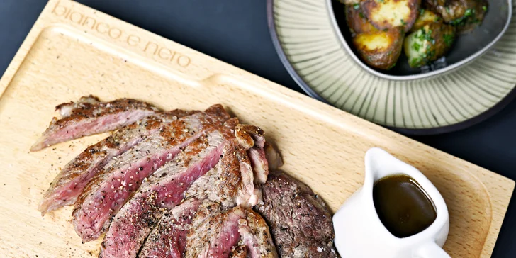 Luxus na talíři: 300g Rib Eye New Zealand steaky ze světového hovězího s oblohou