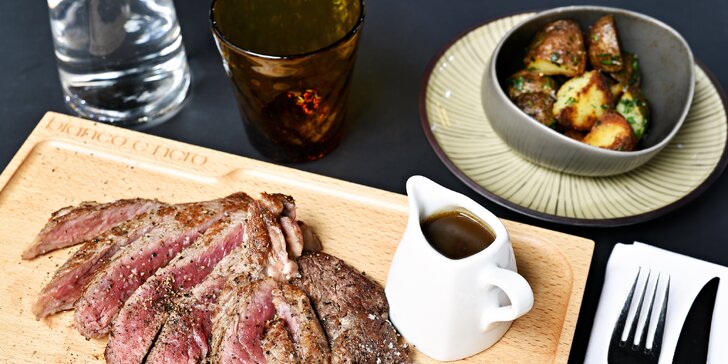Luxus na talíři: 300g Rib Eye New Zealand steaky ze světového hovězího s oblohou