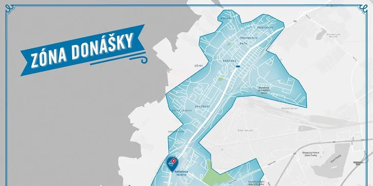 Zóna donášky Rača a Nové Mesto