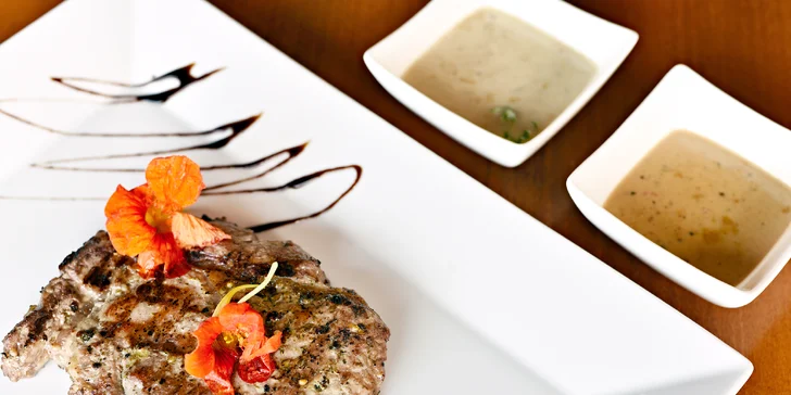 Rump steak z Irska: 200 nebo 400 gramů vyzrálého hovězího masa a příloha