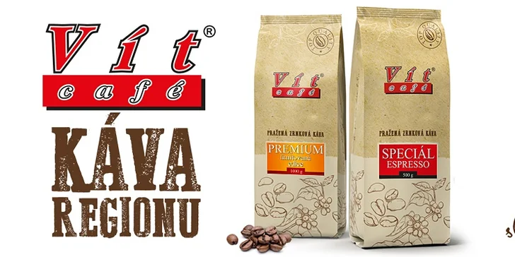 V ČR pražená káva VítCafé v limitované edici: 0,5 nebo 1 kg zrnek i s ochutnávkou