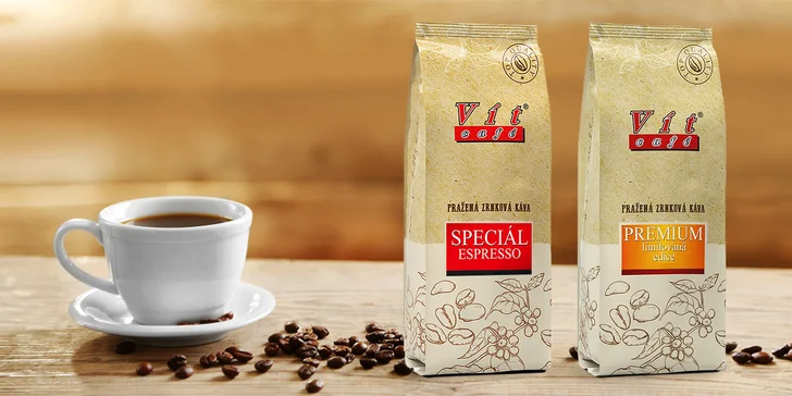 V ČR pražená káva VítCafé v limitované edici: 0,5 nebo 1 kg zrnek i s ochutnávkou
