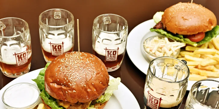 Degustace nefiltrovaných piv z pivovaru Kolčavka a dva burgery pro dva