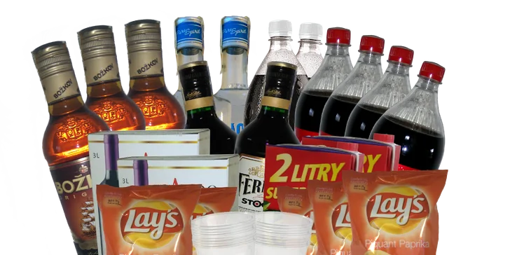Párty balíčky s alkoholem i nealkem a chipsy: dovoz po Praze až do 4.00 ráno
