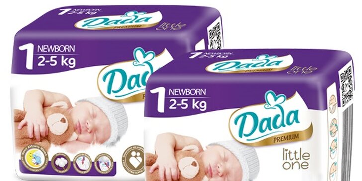 Aby byly děti v suchu: zásoba novorozeneckých plenek DADA do 5 kg