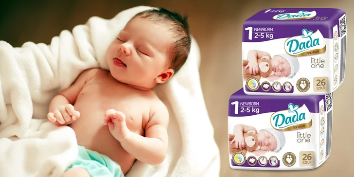 Aby byly děti v suchu: zásoba novorozeneckých plenek DADA do 5 kg