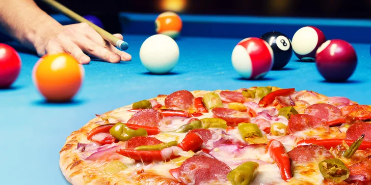 Dvouhodinová zábava na kulečníku a k tomu 2 pizzy Gladiator