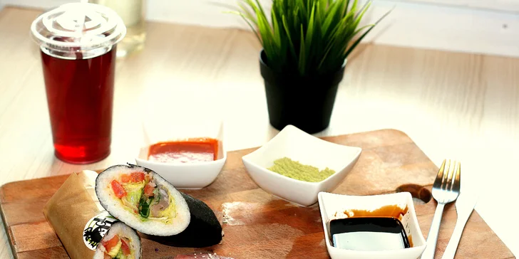 Když Japonsko miluje Mexiko: sushi burrito menu s rybou nebo krevetami