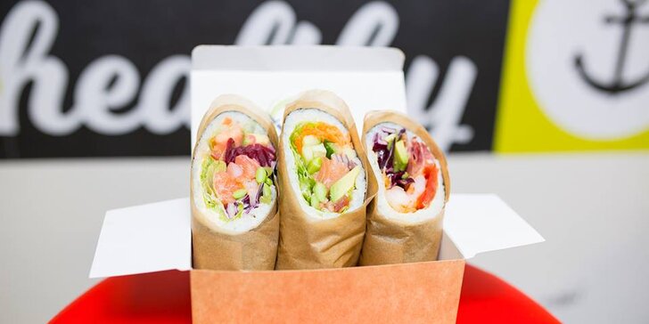 Když Japonsko miluje Mexiko: sushi burrito menu s kuřecím, rybou nebo krevetami