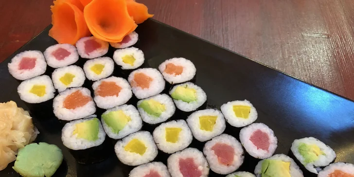 Sushi set s maki nebo větší sety s maki, nigiri a thajskou krevetovou polévkou