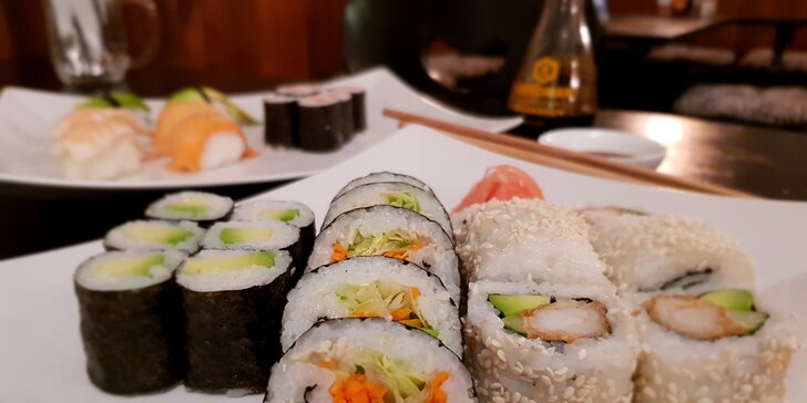 Sushi – lék na zimní splín: 18 až 64 ks pro romantický večer i partu přátel
