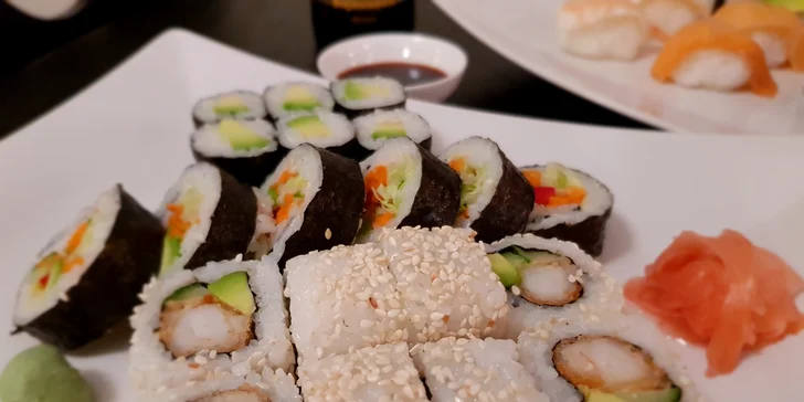 Sushi – lék na podzimní splín: 30 ks ve vegetariánské, losové nebo krevetové verzi