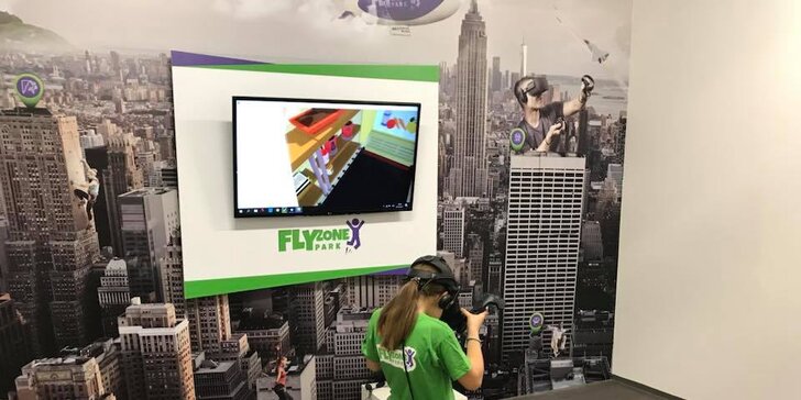 Vstupte do virtuální reality a Fly Zony: 1 nebo 2 hod. zábavy pro 4 osoby