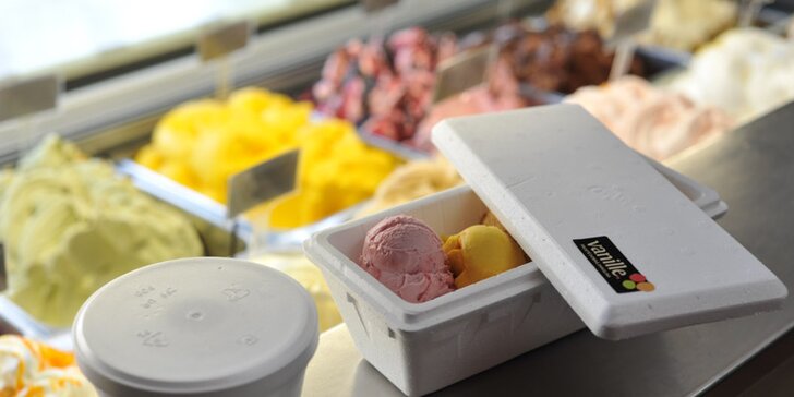 1,5 litru italské zmrzliny do vaničky z cukrárny Vanille na náměstí Míru