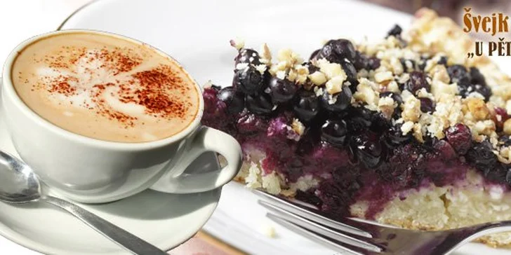 63 Kč za osvěžující trojkombinaci kávy, domácího koláče a vody. Dejte si stylovou pauzičku ve Švejk restaurantu " U Pětatřicátníků" se slevou 50 %.