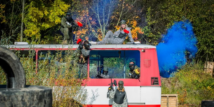 Outdoor paintball s ojedinělou scenérií na zbrusu novém hřišti na Smíchově