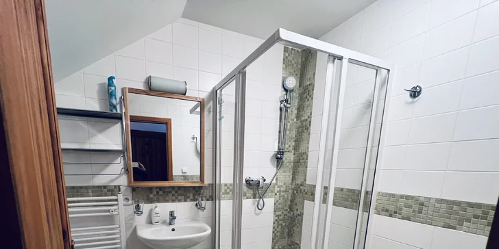 Samozřejmostí je samostatná koupelna se sprchovým koutem.