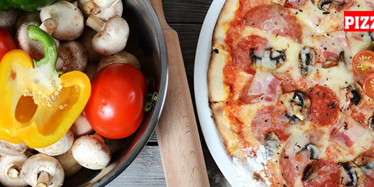 Dvě čerstvě upečené pizzy dle vašeho výběru