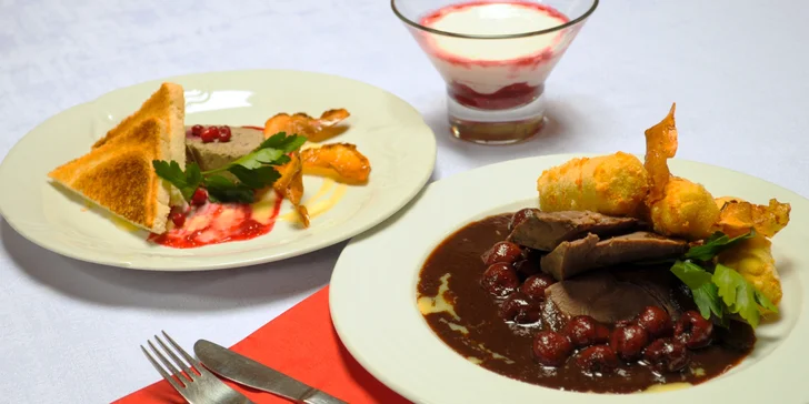 Volba znalců: moderní zvěřinové menu o 3 chodech pro dva v Hastrmance