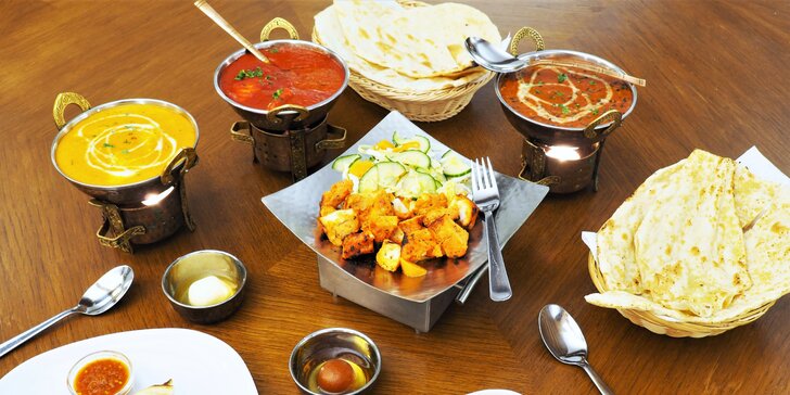 Indické degustační menu až pro 4 osoby sestavené z nejoblíbenějších jídel