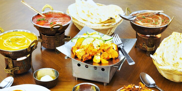 Barevné indické menu až pro 4 osoby sestavené z nejoblíbenějších jídel