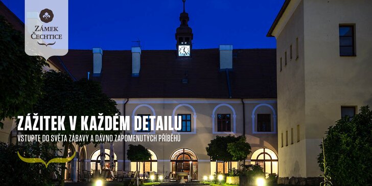 Zámecký pobyt v Čechticích: gastronomie, sauna, virtuální střelnice i únikovka