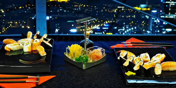 Hostina v 60 metrech nad zemí – výtečný sushi set pro dvojici nebo partu