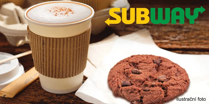Zimní občerstvení v Subway: voňavé latte macchiato a cookie dle výběru
