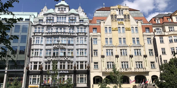 Původně se jednalo o dva rozdílné hotely dostavěné kolem roku 1920. V roce 1964 se oba hotely propojily a jejich honosná historie pokračuje jako hotel Ambassador Zlatá Husa.