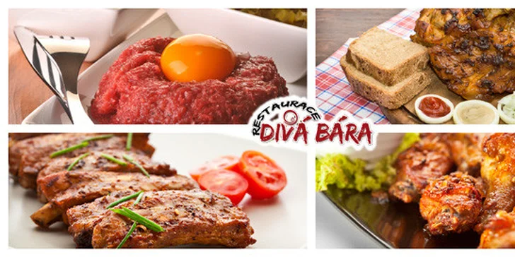 Bohaté masové hody v restauraci Divá Bára