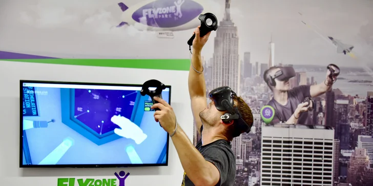 Vstupte do virtuální reality a Fly Zony: 1 nebo 2 hod. zábavy pro 4 osoby
