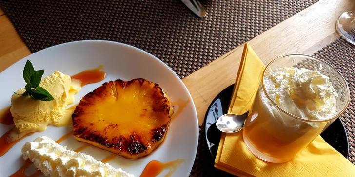 Grilovaný ananas a bombardino pro 1 nebo 2 pohodáře