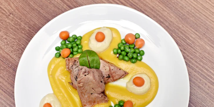 Moderní 4chodové menu: pstruh nebo krůta sous-vide i speciální pivní zmrzlina