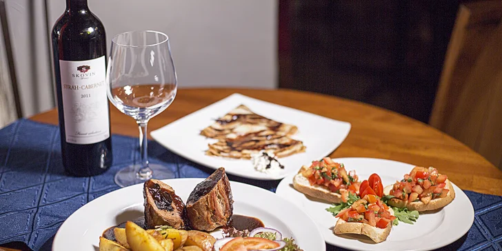 Poskládejte si v srdci Prahy menu dle své chuti: 3 chody s lahví vína nebo bez