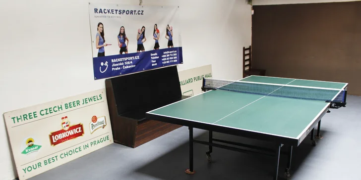 Stolní tenis: jedna nebo dvě hodiny včetně výbavy pro 2 osoby