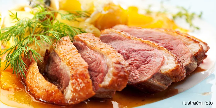 Pochutnání pro dva: Tříchodové menu s kachními prsy a rukolovými bramborem
