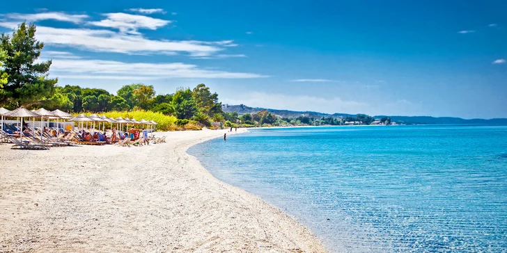 Odpočinek na pláži v Řecku na poloostrově Chalkidiki vč. snídaní a letecké dopravy